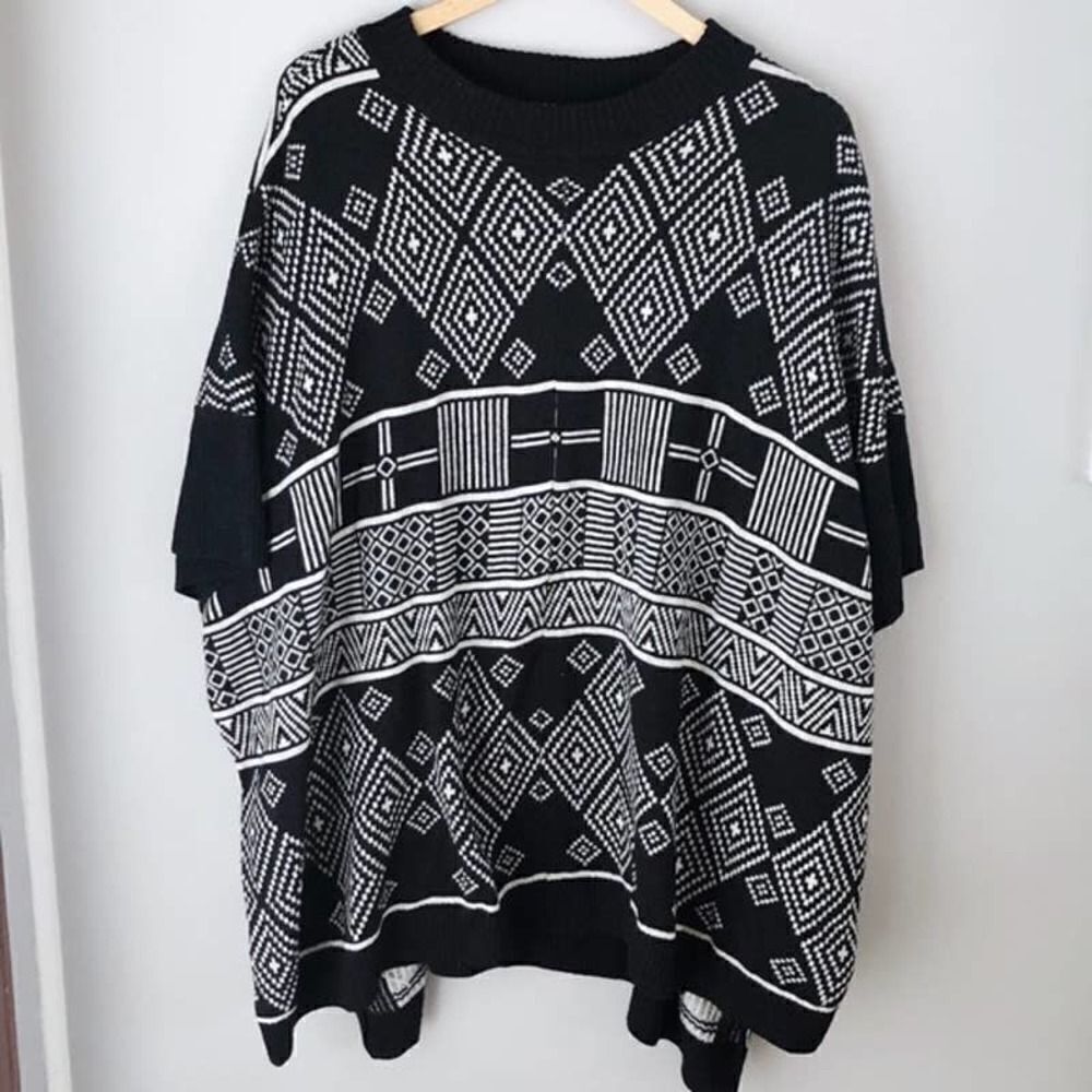 H&M Conscious Fine Knit Southwest Poncho Sweater